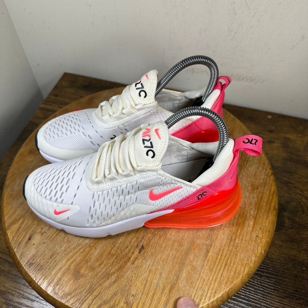 Nike Air Max 270 Womens White Bright Crimson Pink Sneakers AH6789-122 Size 6.5 - Picture 8 of 8